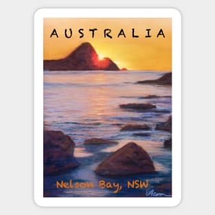 Nelson Bay Travel Poster Sticker